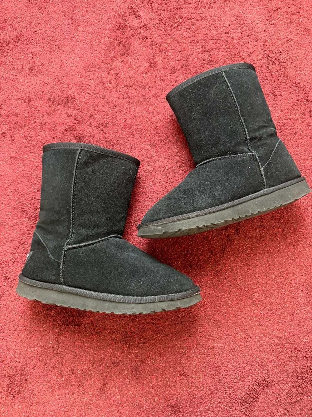 UGG Australia Classic Short Black Suede Winter Boots Size 10